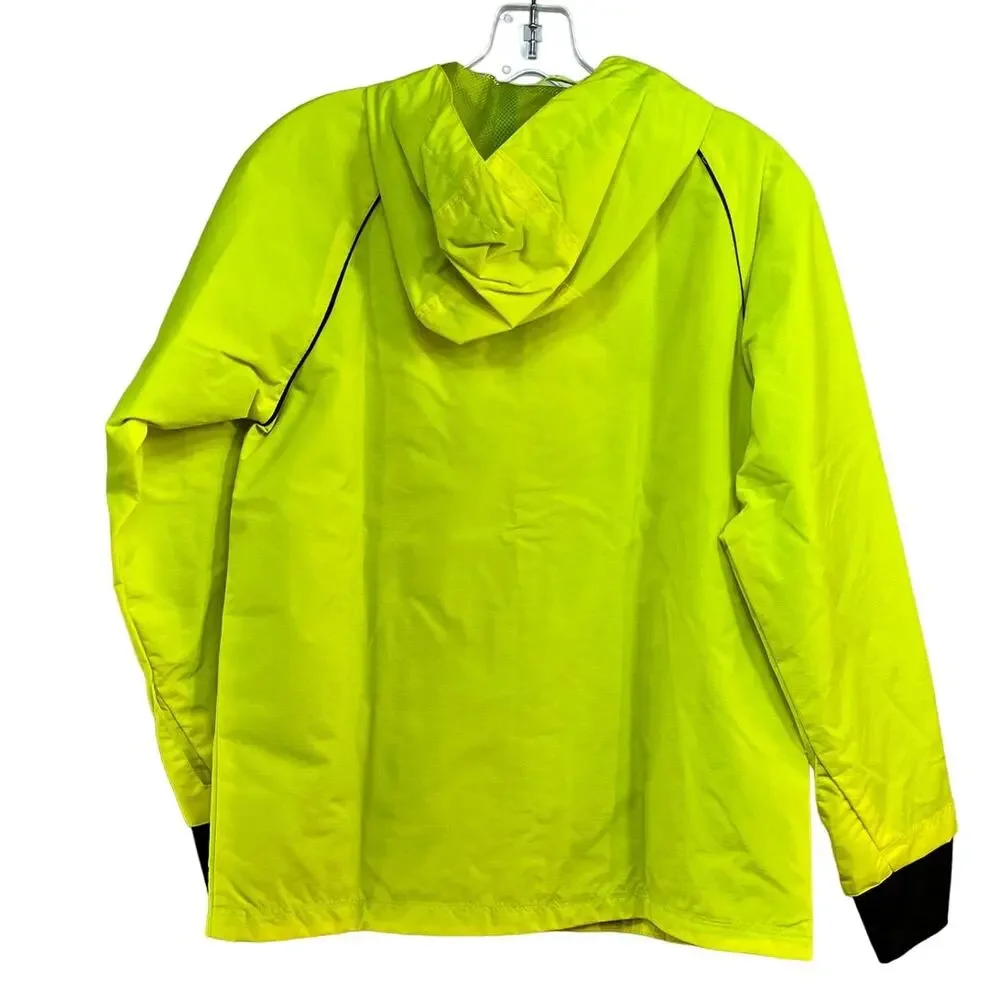High Vis Neon Yellow Windbreaker Hooded Jacket Youth Large 10/12 Childrens Place